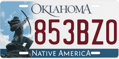 OK license plate 853BZO