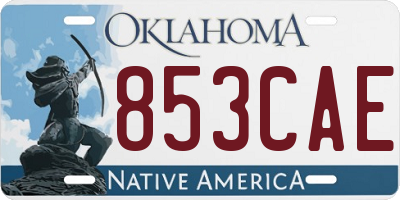 OK license plate 853CAE