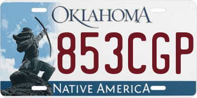 OK license plate 853CGP
