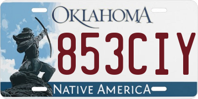 OK license plate 853CIY