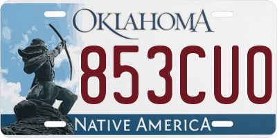 OK license plate 853CUO