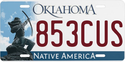 OK license plate 853CUS