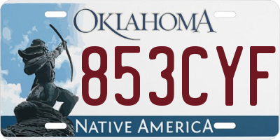 OK license plate 853CYF