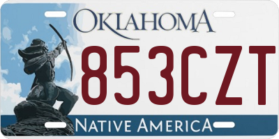 OK license plate 853CZT