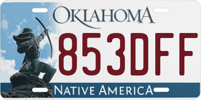 OK license plate 853DFF