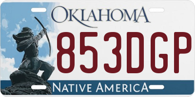 OK license plate 853DGP