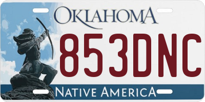 OK license plate 853DNC