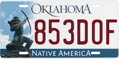 OK license plate 853DOF