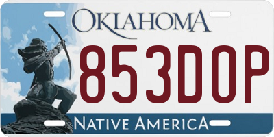 OK license plate 853DOP