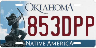 OK license plate 853DPP