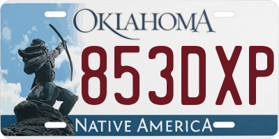 OK license plate 853DXP