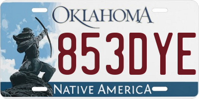 OK license plate 853DYE