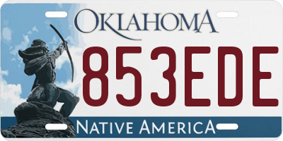 OK license plate 853EDE