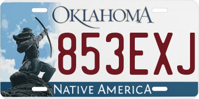 OK license plate 853EXJ