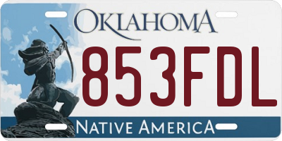 OK license plate 853FDL