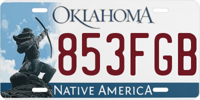 OK license plate 853FGB