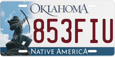 OK license plate 853FIU