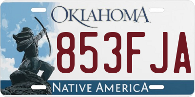 OK license plate 853FJA