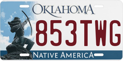 OK license plate 853TWG