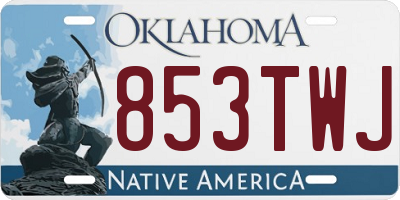 OK license plate 853TWJ
