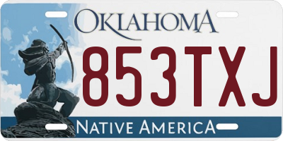 OK license plate 853TXJ