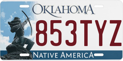 OK license plate 853TYZ