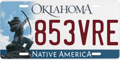 OK license plate 853VRE