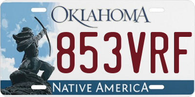 OK license plate 853VRF