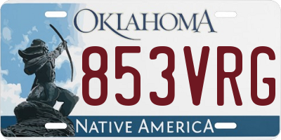 OK license plate 853VRG