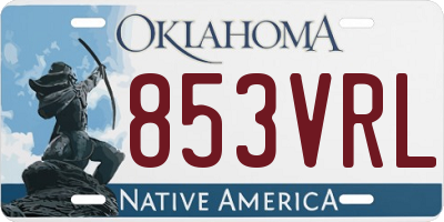 OK license plate 853VRL