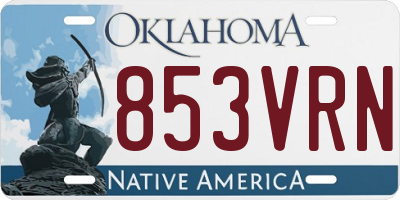 OK license plate 853VRN