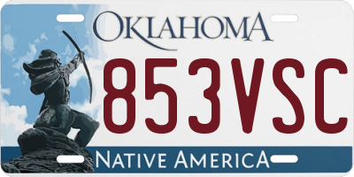 OK license plate 853VSC