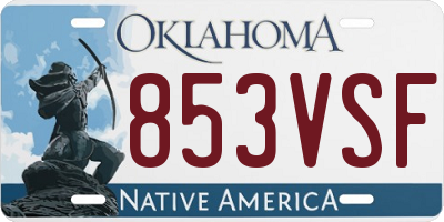OK license plate 853VSF