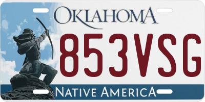 OK license plate 853VSG
