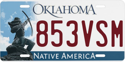 OK license plate 853VSM