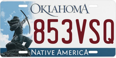 OK license plate 853VSQ