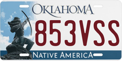 OK license plate 853VSS