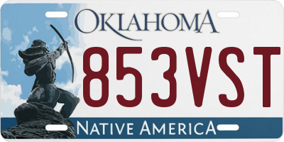 OK license plate 853VST