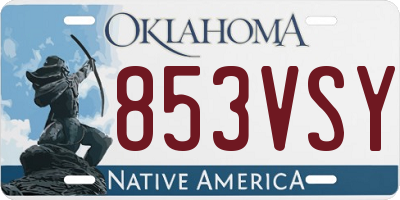 OK license plate 853VSY