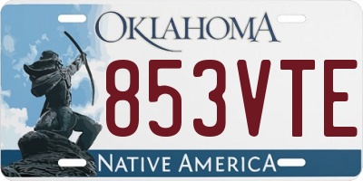 OK license plate 853VTE
