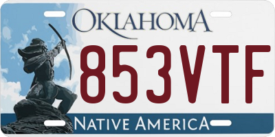 OK license plate 853VTF