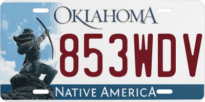 OK license plate 853WDV