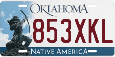 OK license plate 853XKL