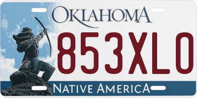 OK license plate 853XLO