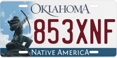OK license plate 853XNF