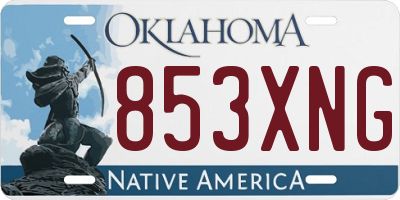 OK license plate 853XNG