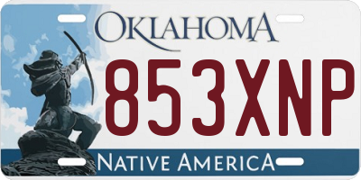 OK license plate 853XNP