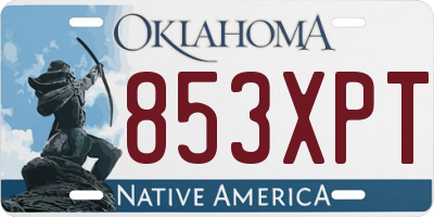 OK license plate 853XPT