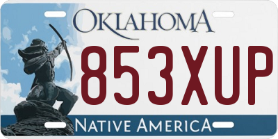 OK license plate 853XUP