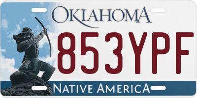 OK license plate 853YPF